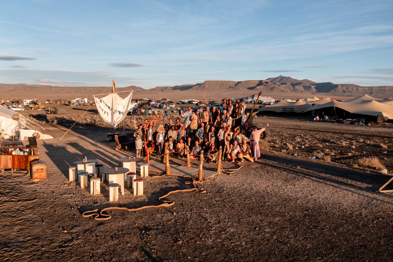 The whole camp gathered together for a photograph on the playa